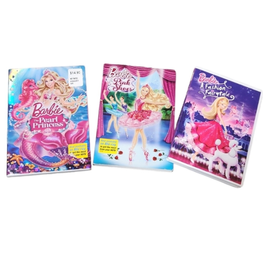 Lot of 3 Barbie dvs